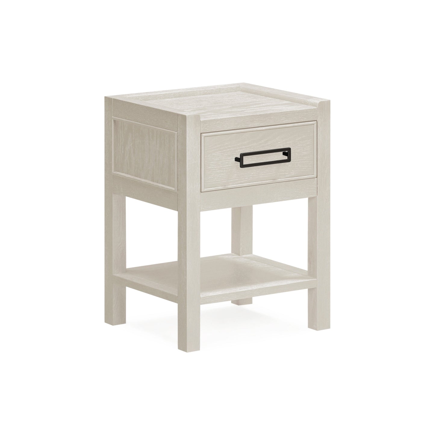 Soho Cream Oak Veneer 1 Drawer Bedside Table - Bridgnorth Furniture