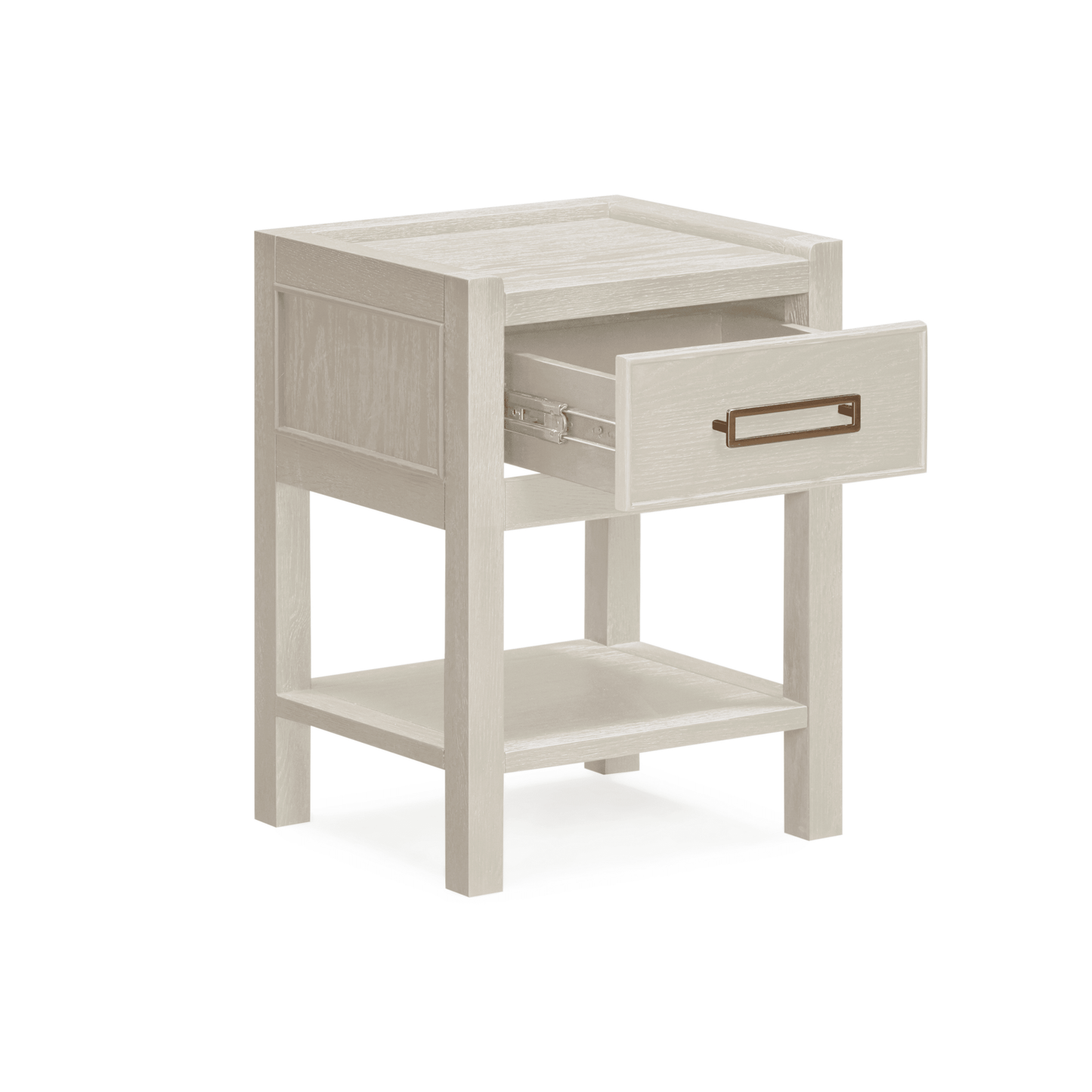Soho Cream Oak Veneer 1 Drawer Bedside Table - Bridgnorth Furniture