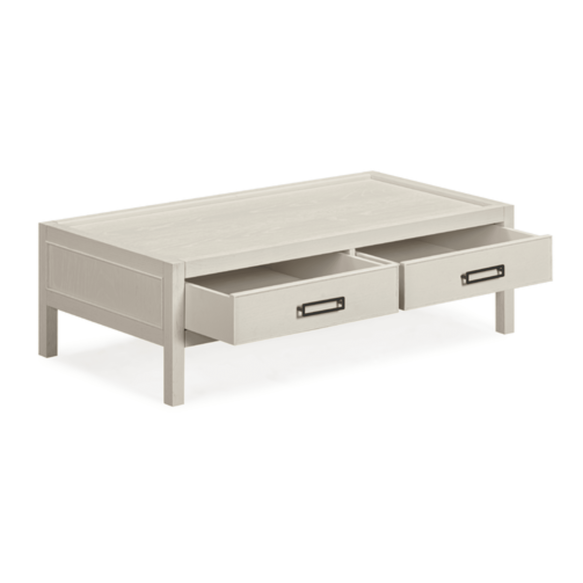 Soho Cream Oak Veneer 2 Drawer Coffee Table - Bridgnorth Furniture