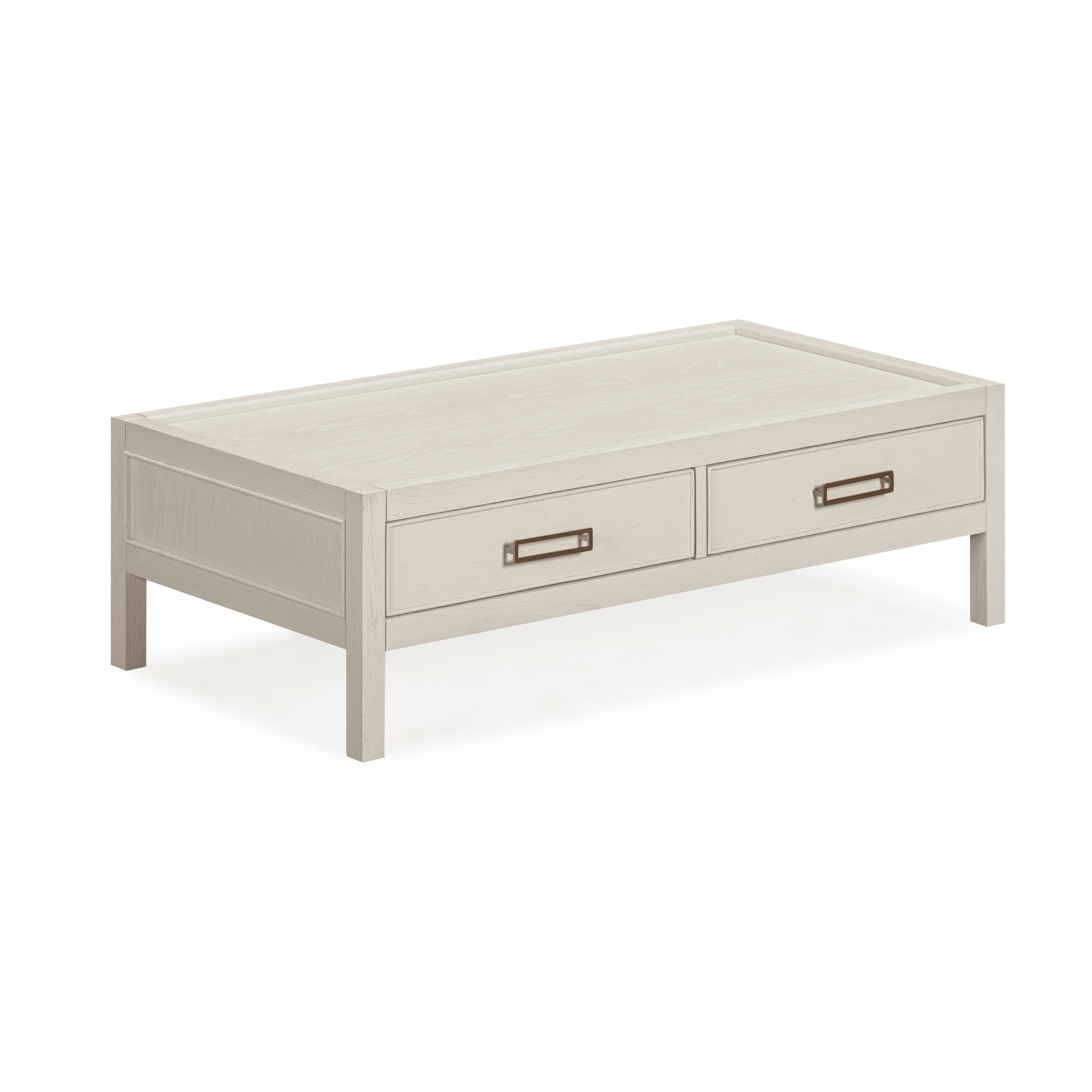 Soho Cream Oak Veneer 2 Drawer Coffee Table - Bridgnorth Furniture