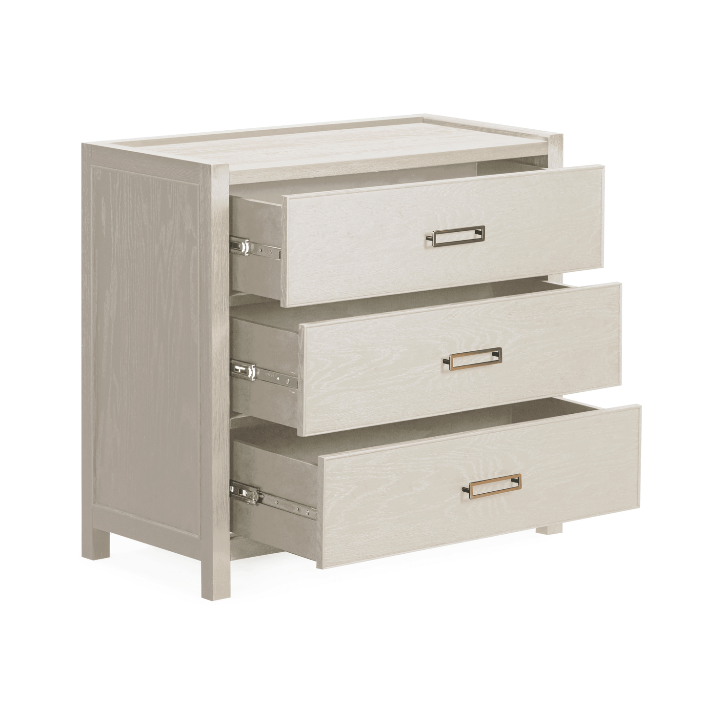 Soho Cream Oak Veneer 3 Drawer Chest - Bridgnorth Furniture