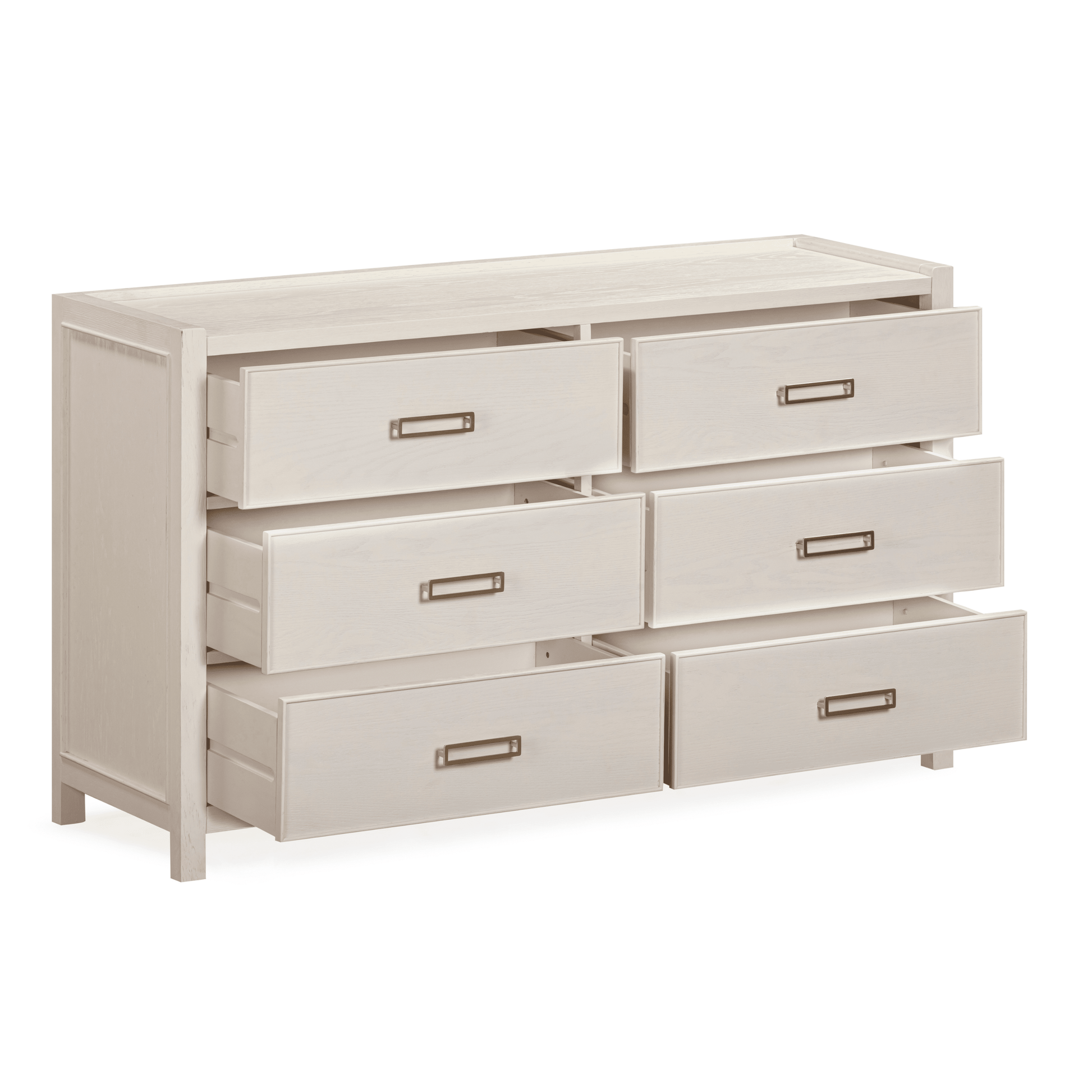 Soho Cream Oak Veneer 6 Drawer Chest - Bridgnorth Furniture