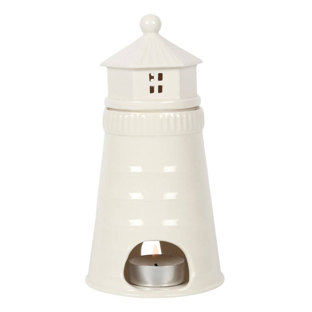 Nautical White Lighthouse Oil Burner and Wax Warmer - Bridgnorth Furniture