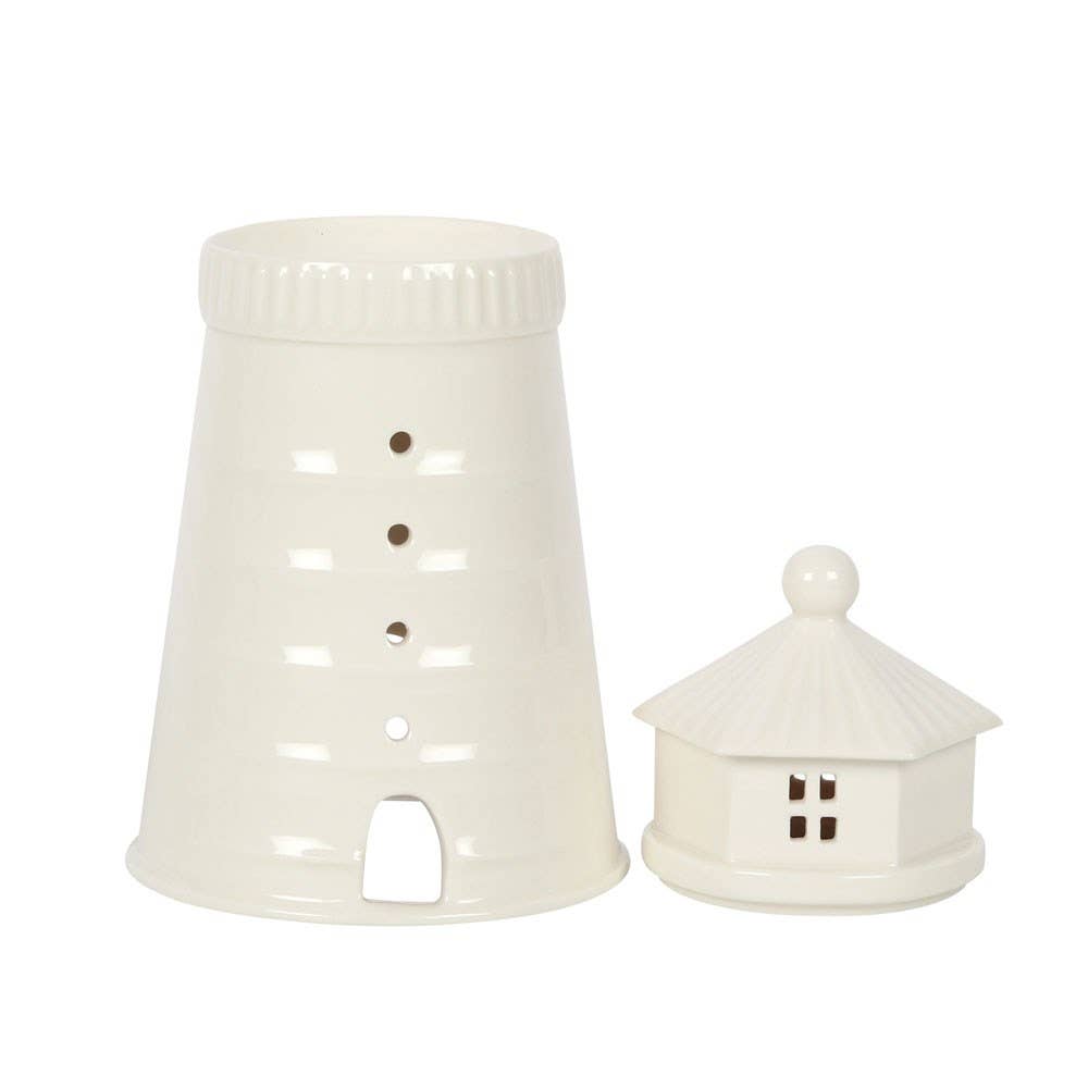 Nautical White Lighthouse Oil Burner and Wax Warmer - Bridgnorth Furniture