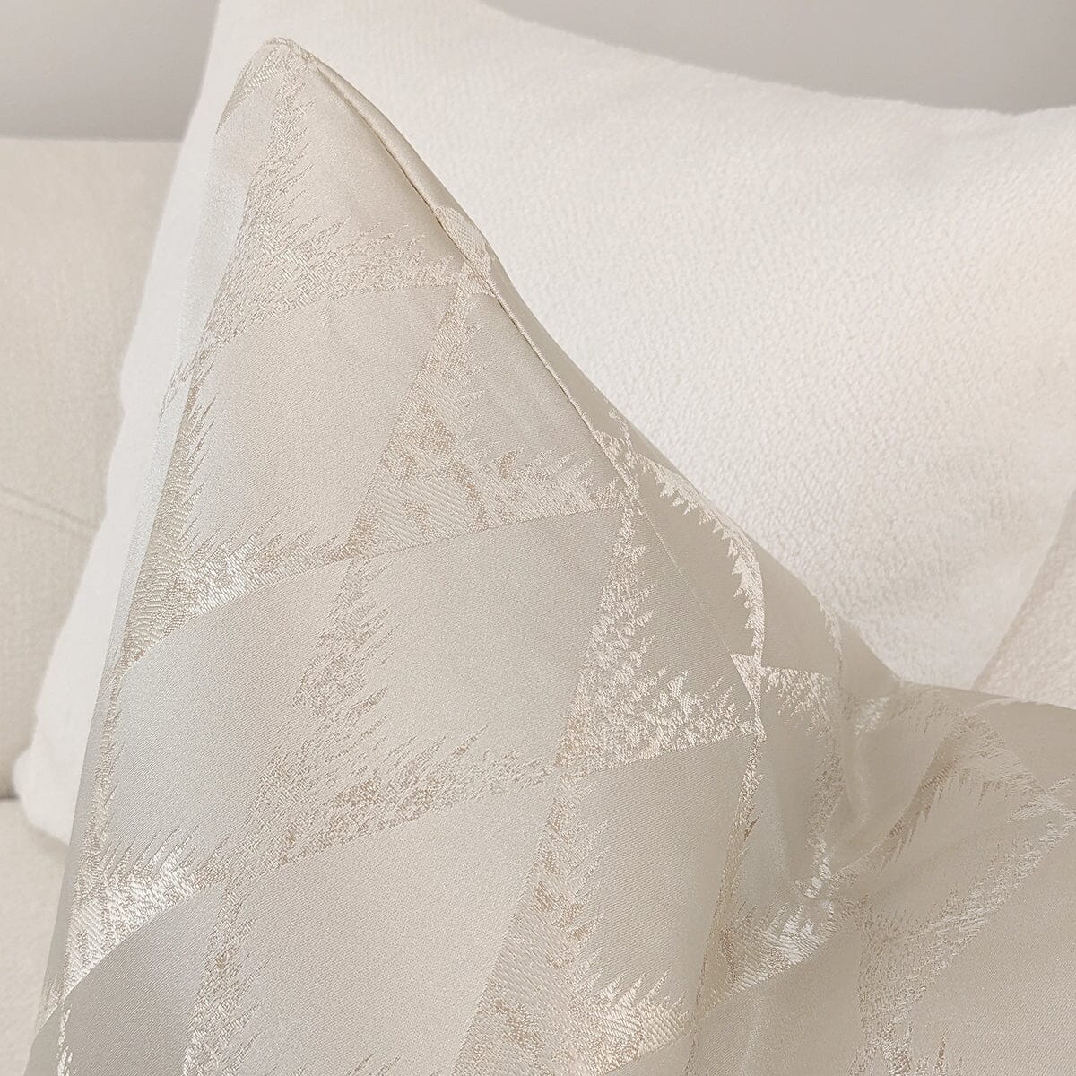 Tacoma Cream & Gold Geometric Metallic Cushion - 50x50cm - Bridgnorth Furniture