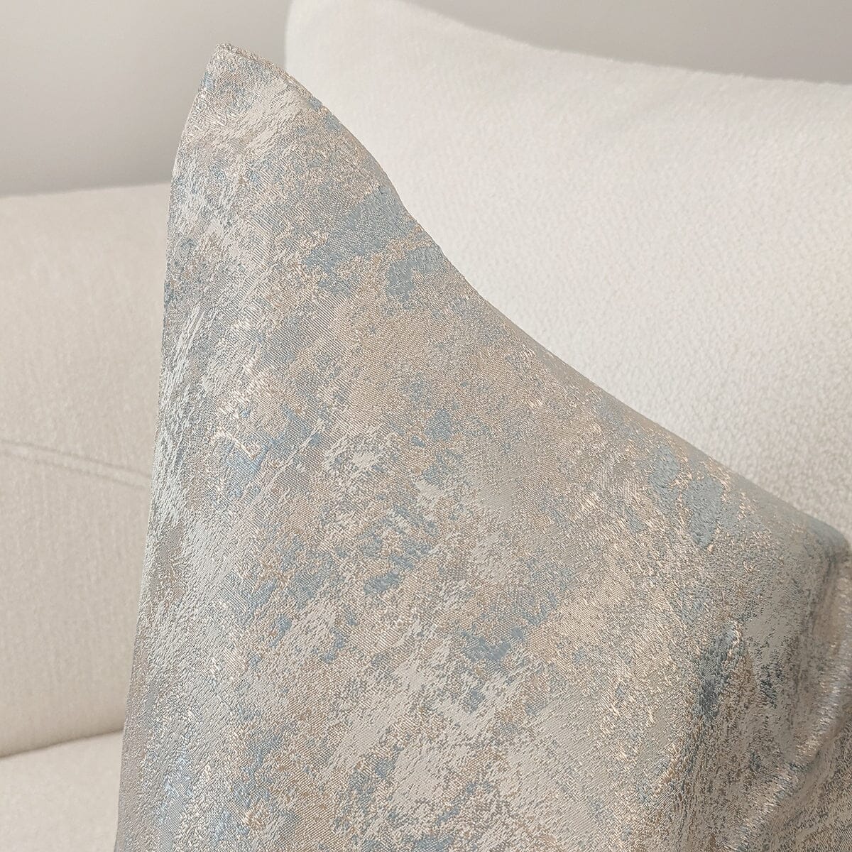 Tamzin Gold & Duck Egg Metallic Cushion - 50x50cm - Bridgnorth Furniture