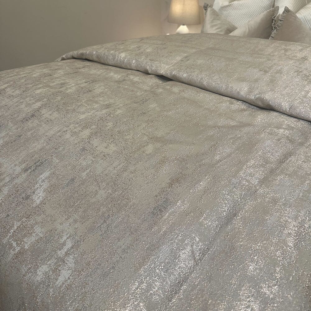Tiana Cream & Gold Abstract Print Bedspread - Bridgnorth Furniture