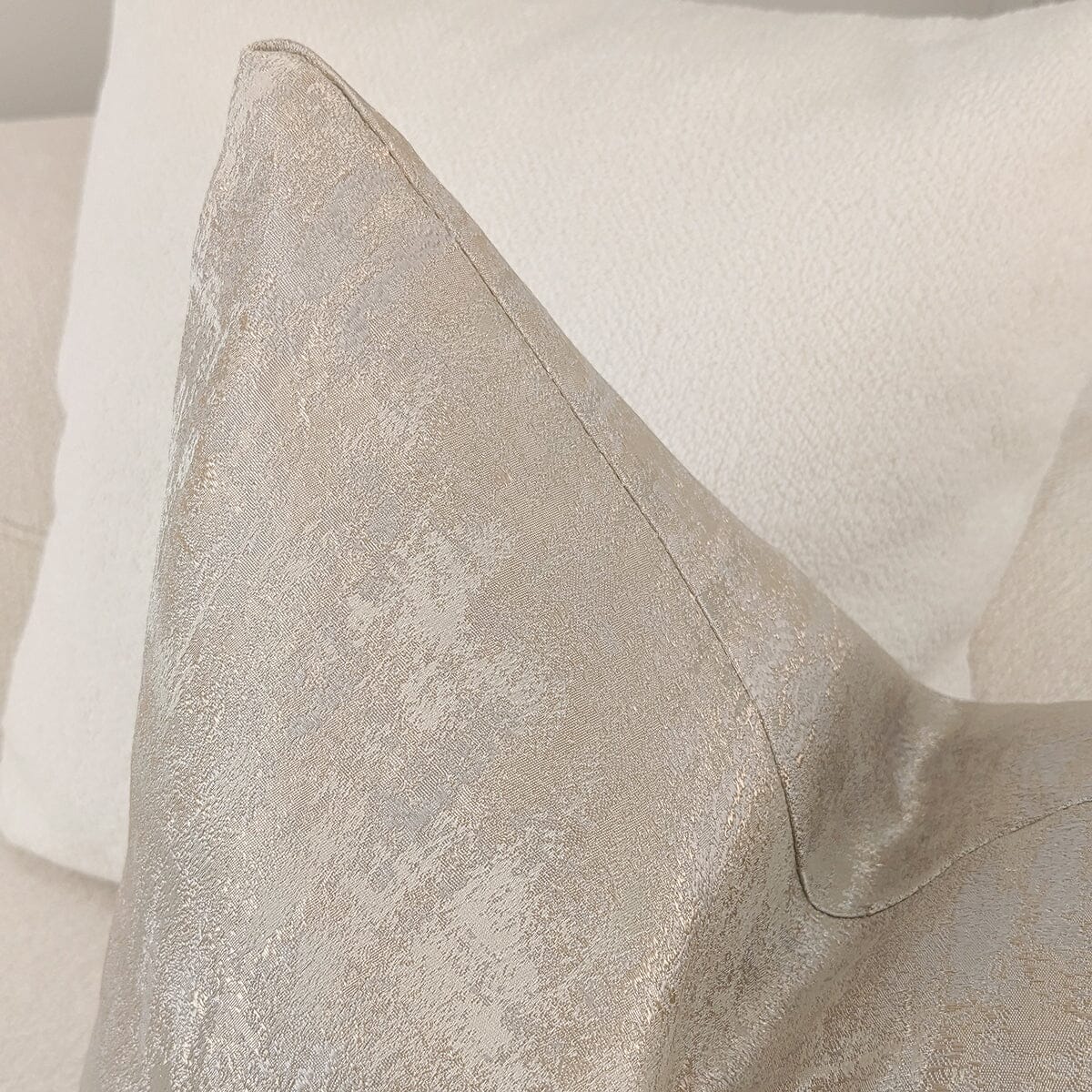 Tiana Cream & Gold Abstract Print Cushion - 50x50cm - Bridgnorth Furniture