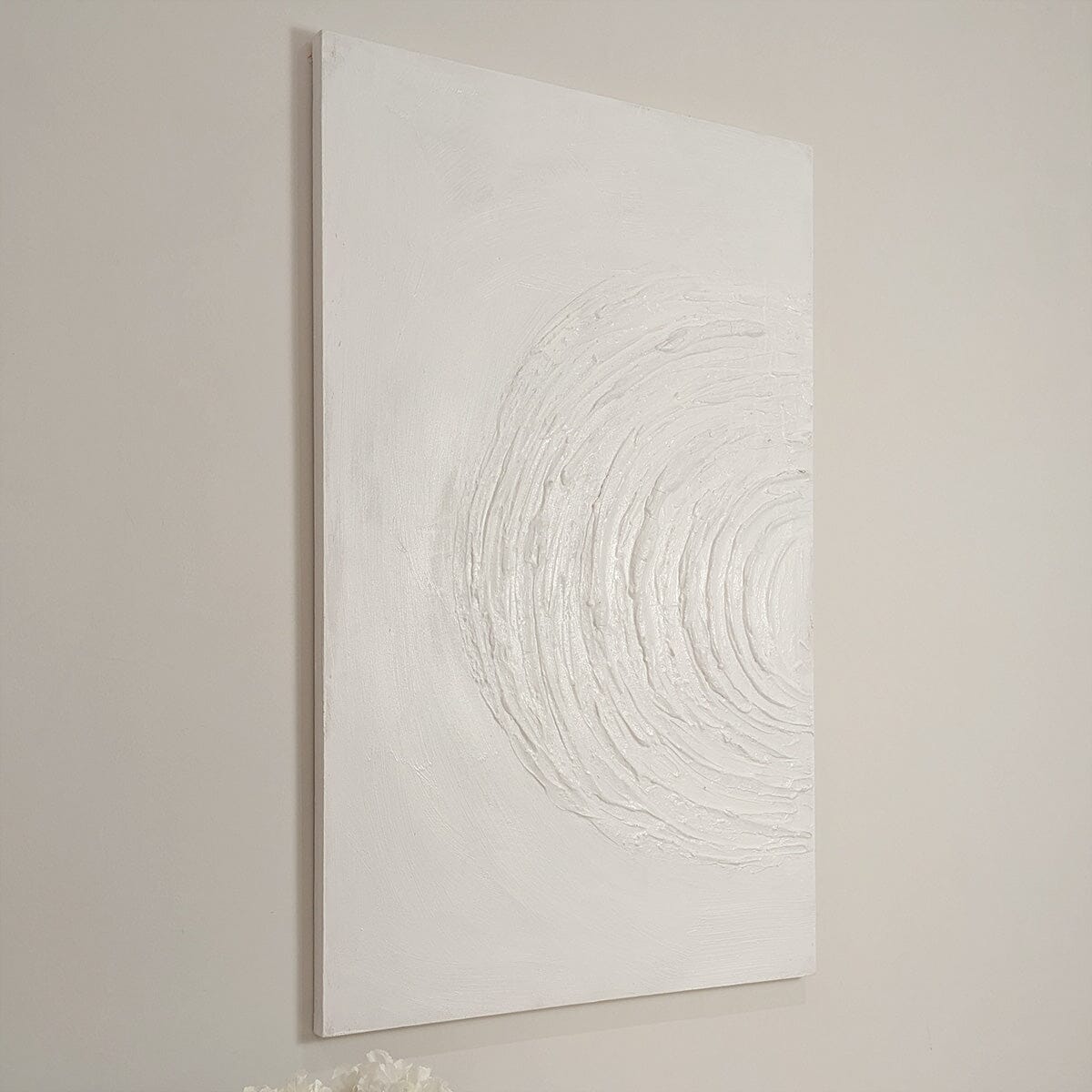 Tilly Cream Half Moon Textured Canvas Wall Art - Bridgnorth Furniture