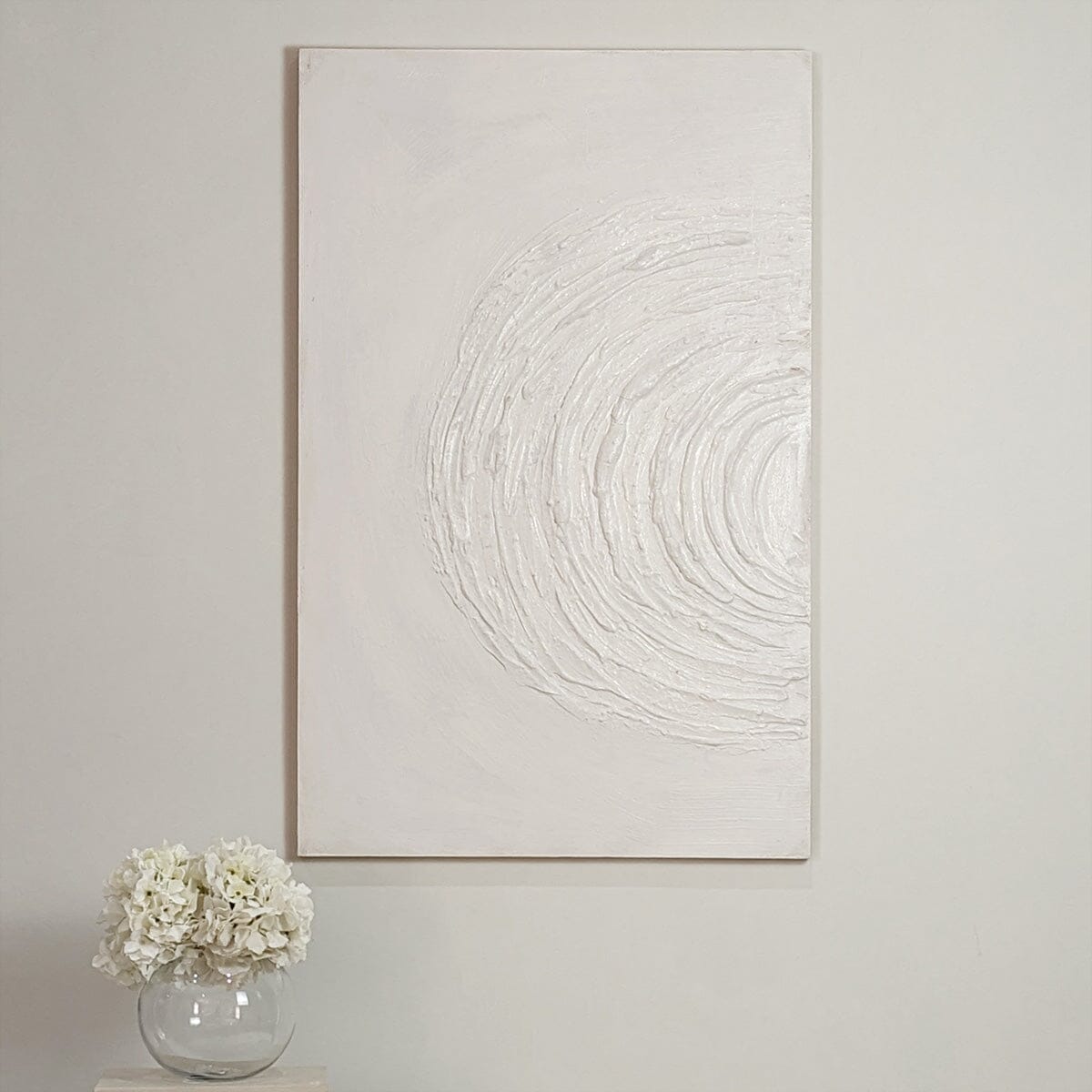 Tilly Cream Half Moon Textured Canvas Wall Art - Bridgnorth Furniture