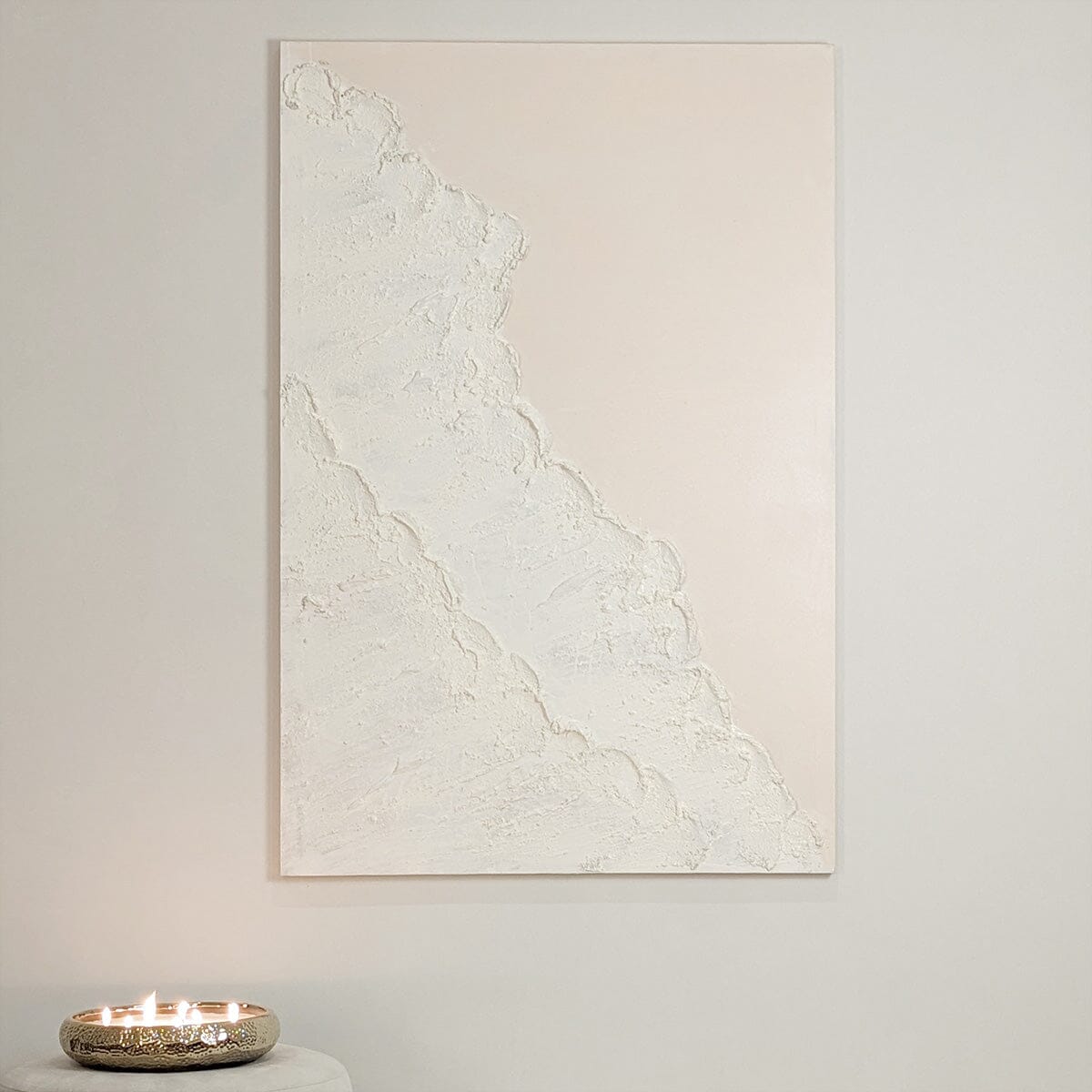 Toulouse Neutral Beach Waves Textured Canvas Wall Art - Bridgnorth Furniture
