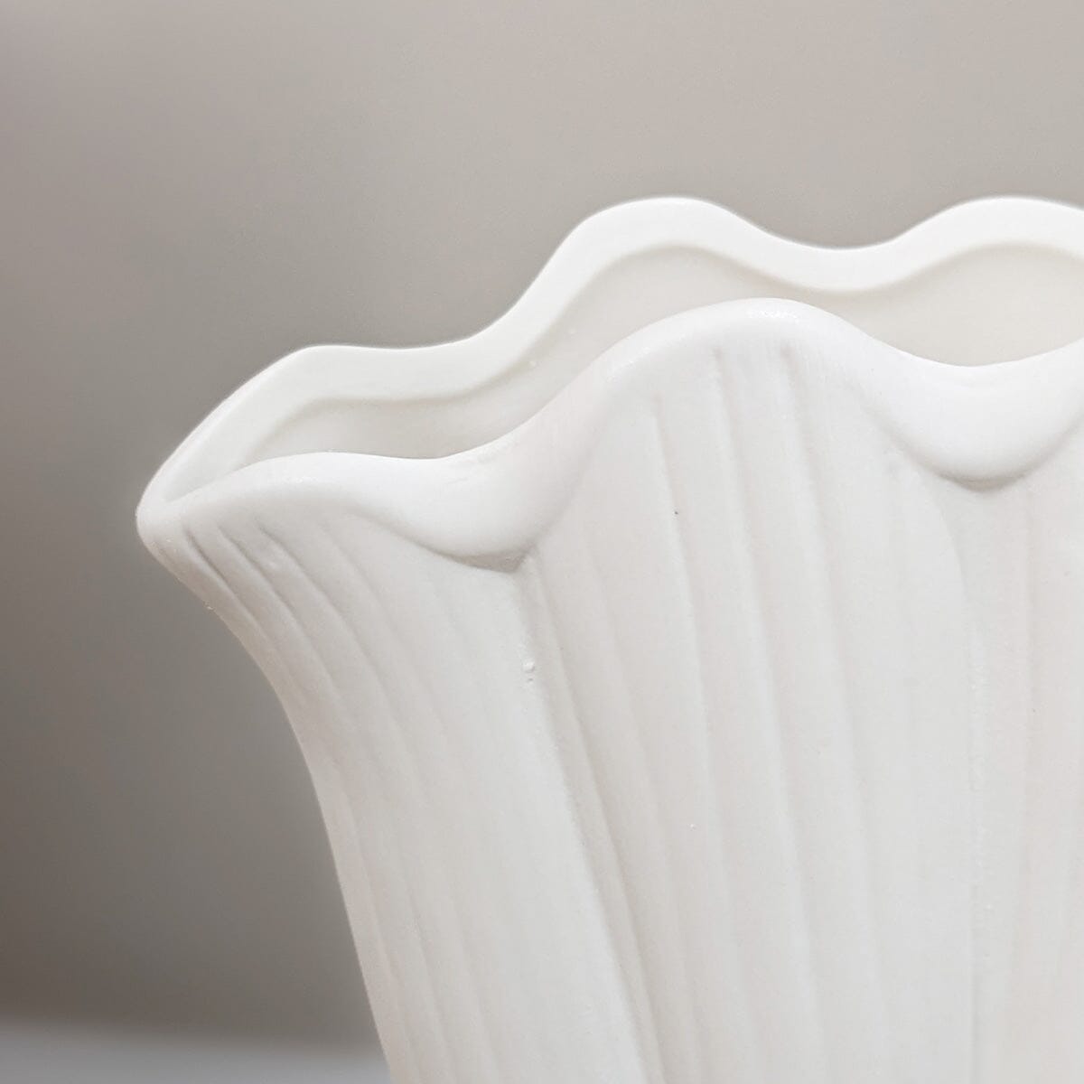 Trixie Neutral Scalloped Shell Vase - Bridgnorth Furniture