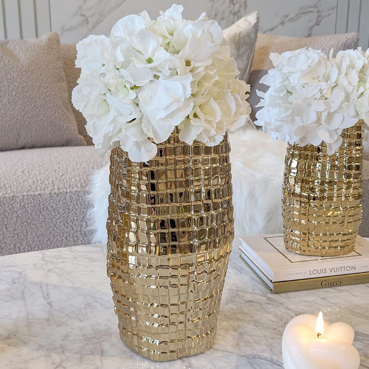 Vieste Large Gold Abstract Vase - Bridgnorth Furniture