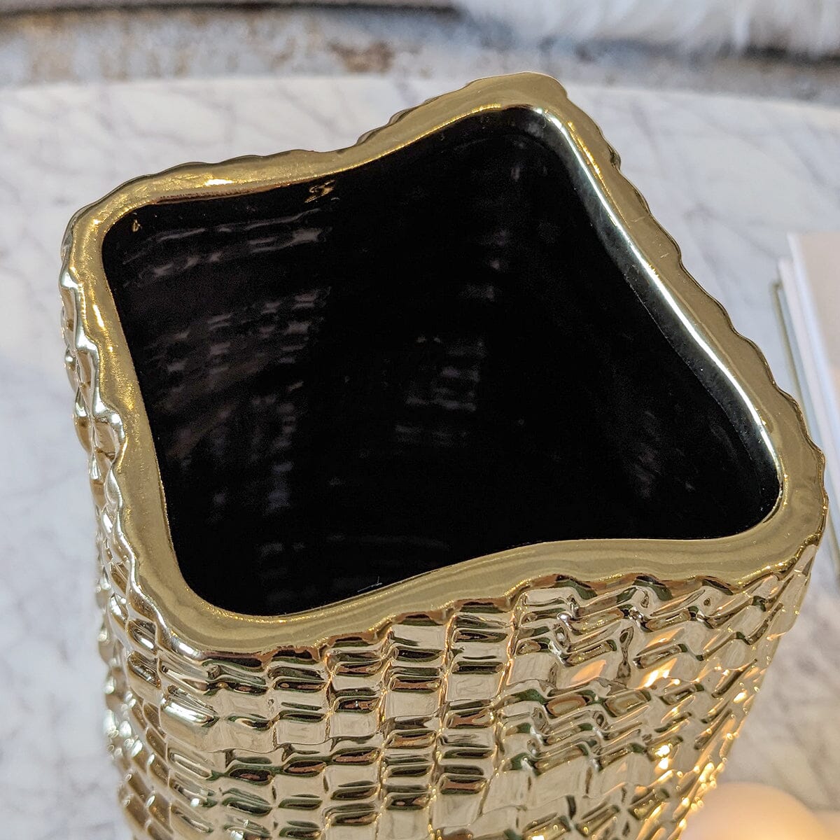 Vieste Medium Gold Abstract Vase - Bridgnorth Furniture
