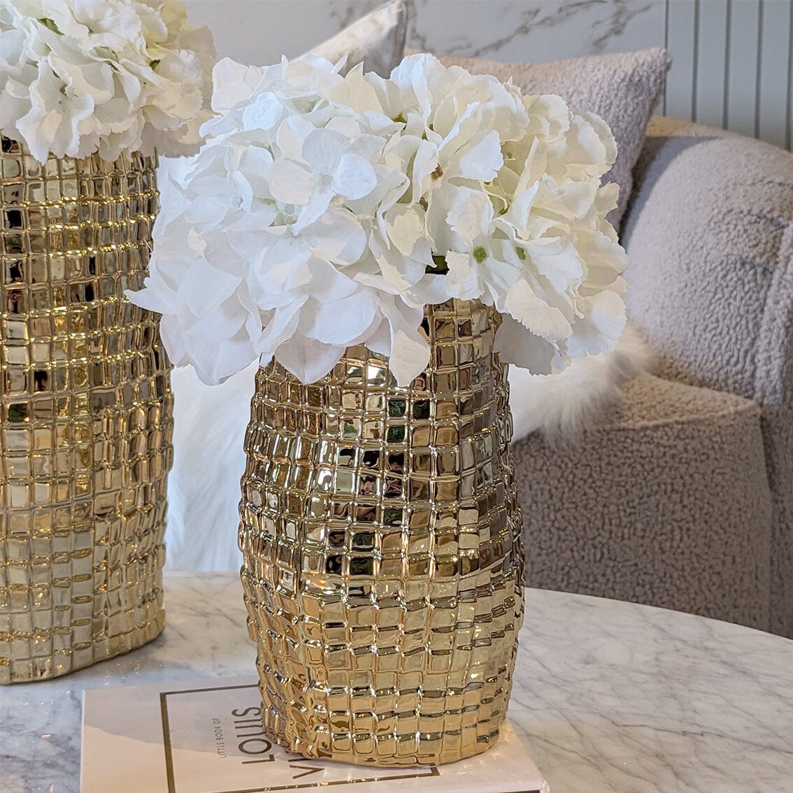 Vieste Medium Gold Abstract Vase - Bridgnorth Furniture