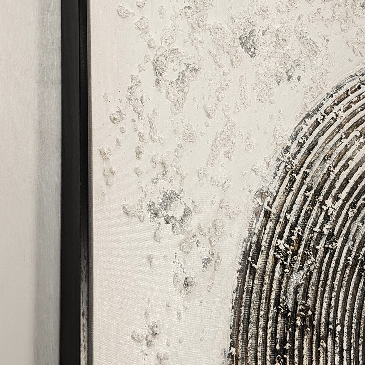 Westborne Monochrome Spiral Textured Canvas Wall Art - Bridgnorth Furniture
