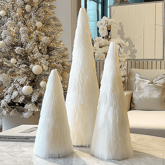 White Decorative Christmas Tree Ornaments - Set of 3 - Bridgnorth Furniture