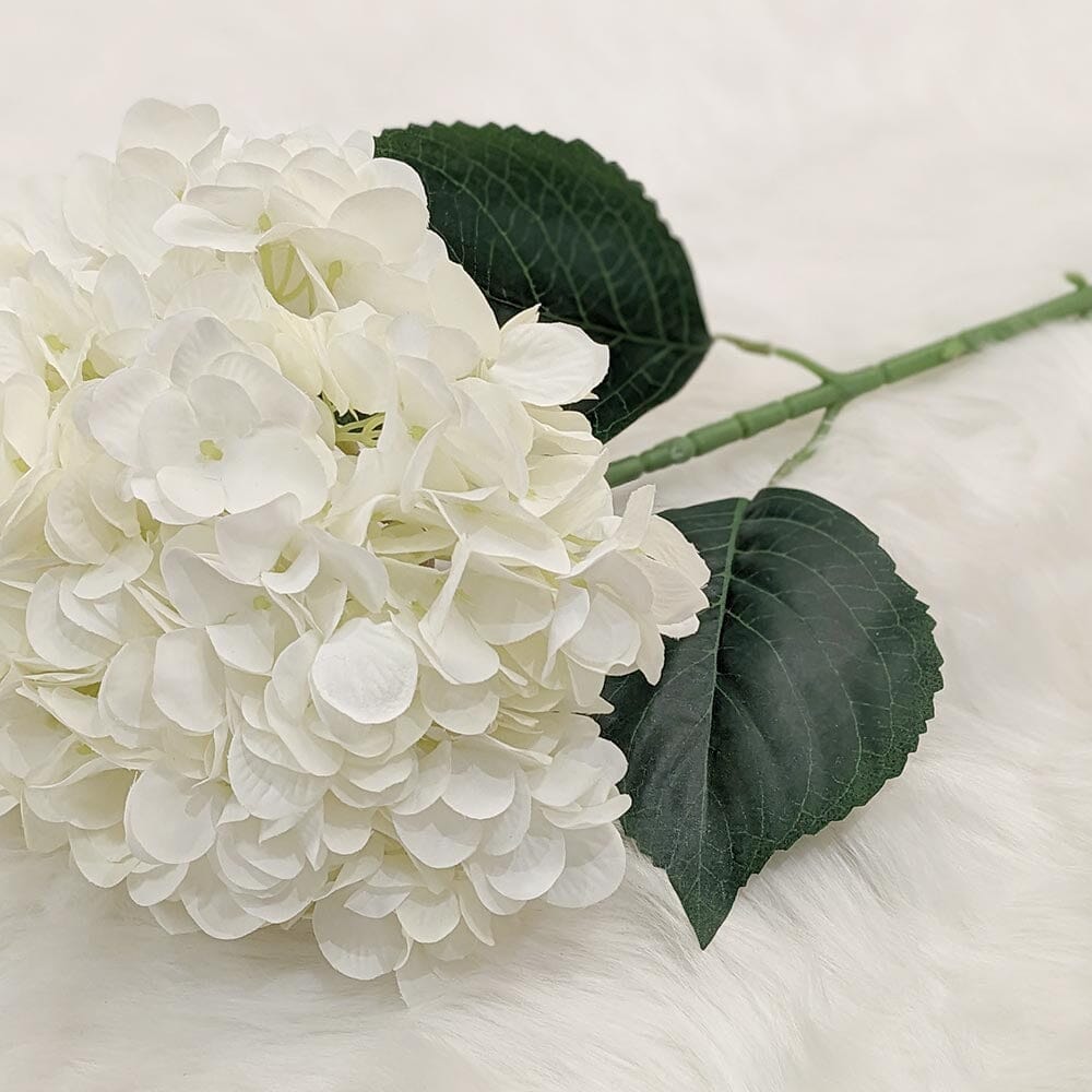 Cream Giant Pom Pom Hydrangea Single Stem Flower - Bridgnorth Furniture