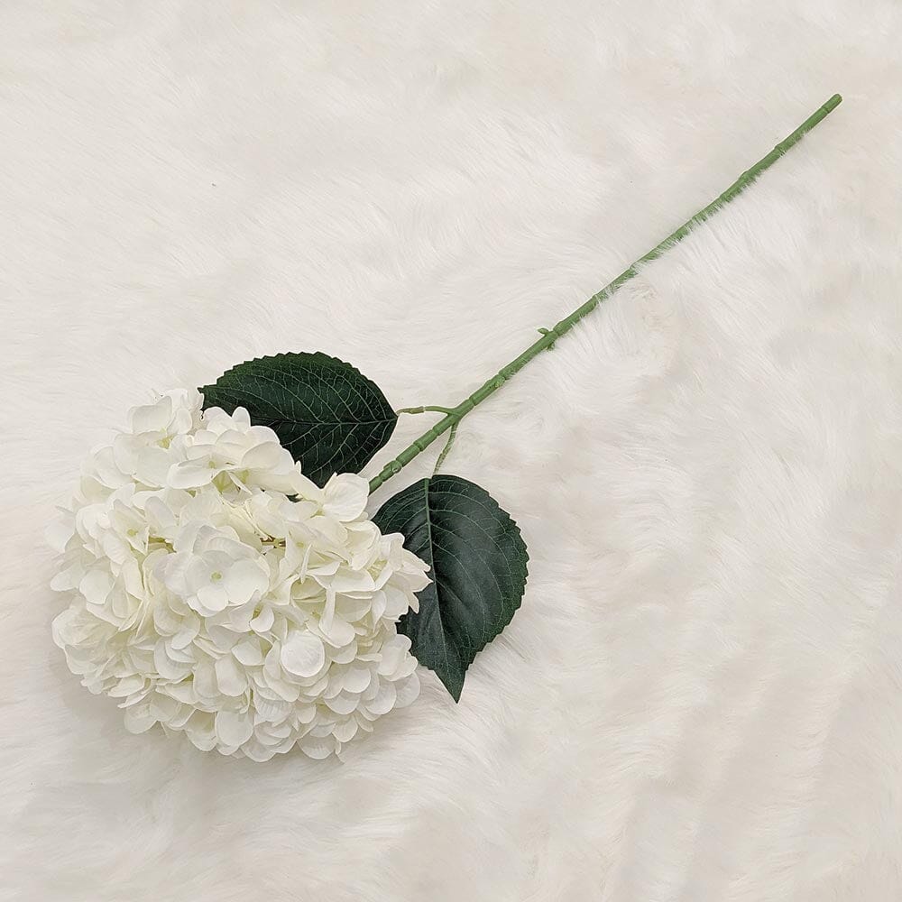 Cream Giant Pom Pom Hydrangea Single Stem Flower - Bridgnorth Furniture