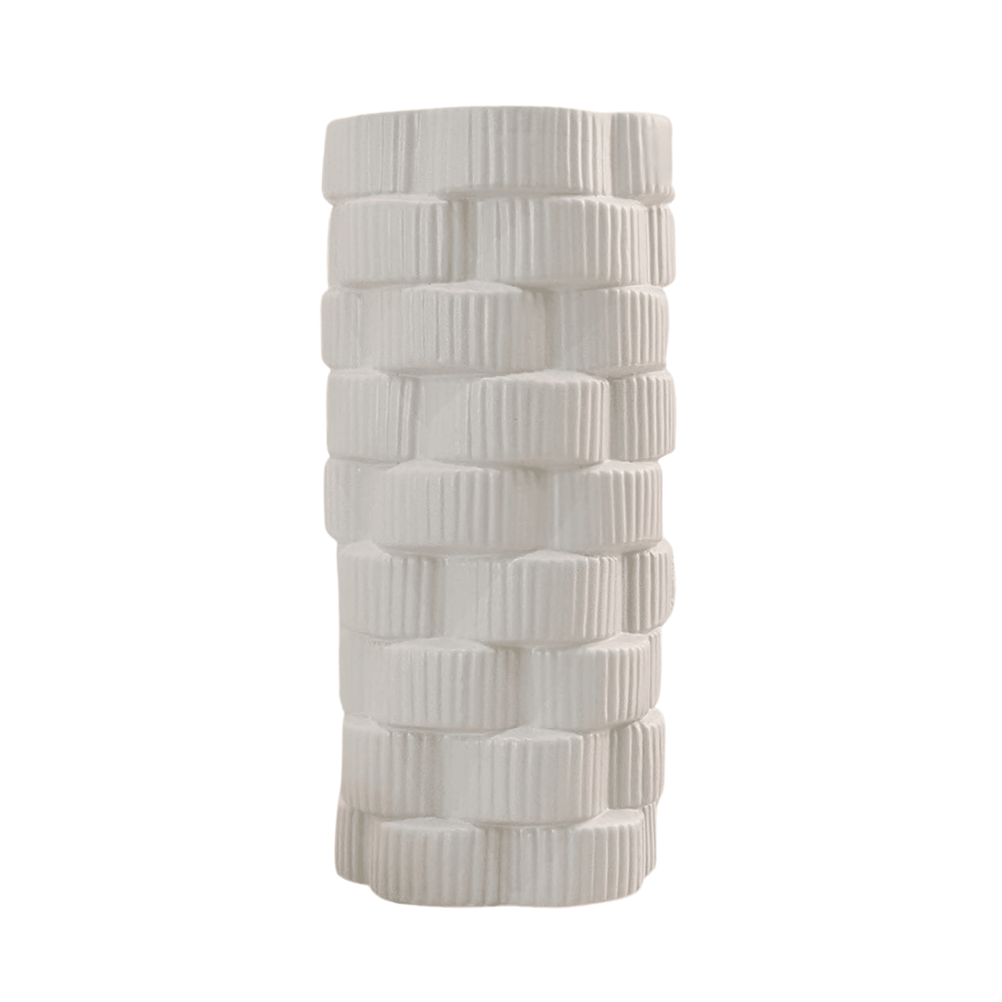 Willow Large White Ribbed Ceramic Vase - Bridgnorth Furniture