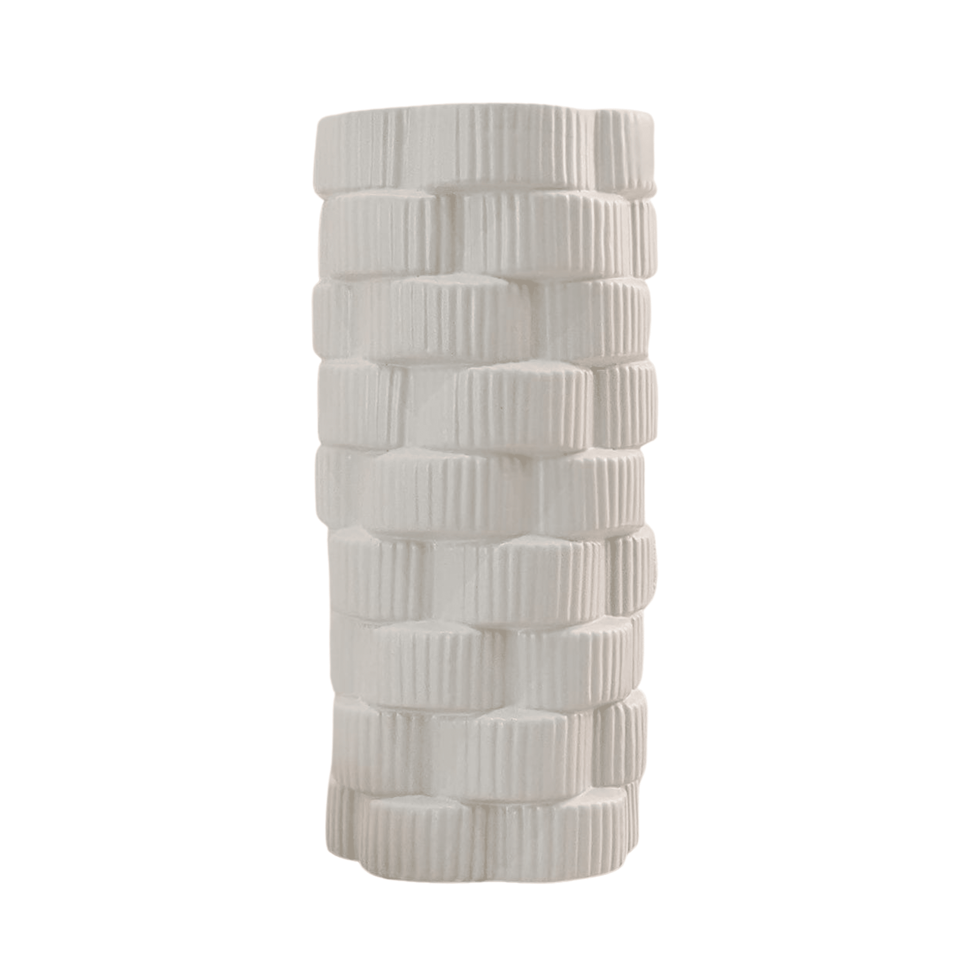 Willow Large White Ribbed Ceramic Vase - Bridgnorth Furniture