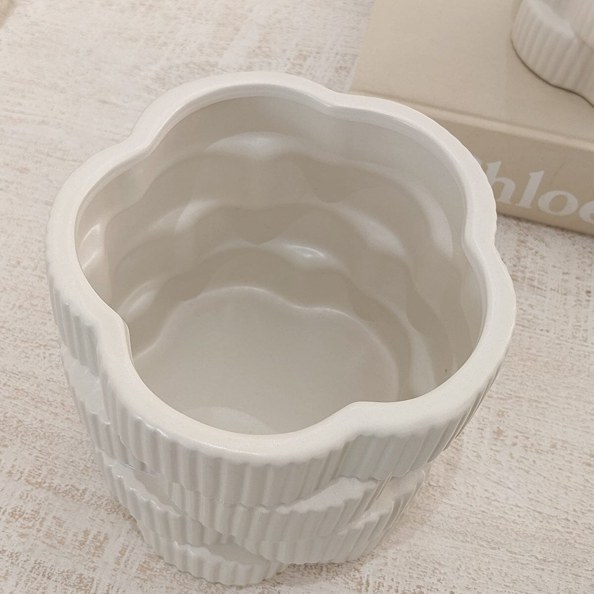 Willow White Ribbed Ceramic Vases - Set of 3 - Bridgnorth Furniture