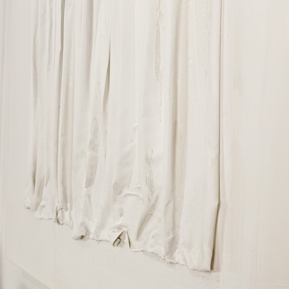 Wren White Textured Abstract Lines Canvas Wall Art - Bridgnorth Furniture