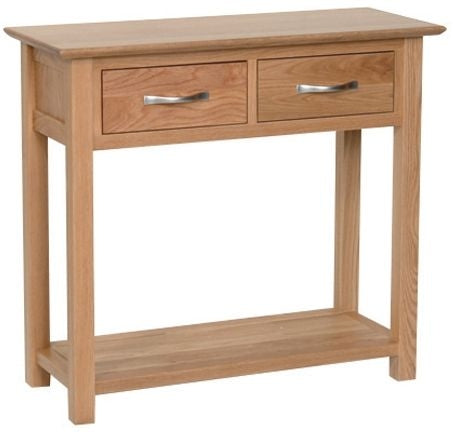 Contemporary Oak 2 DRAWER CONSOLE TABLE