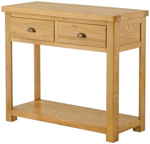 2 Drawer Console Table - oak