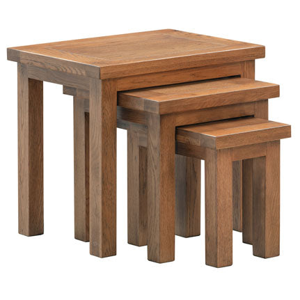 Rustic Oak SMALL NEST OF TABLES