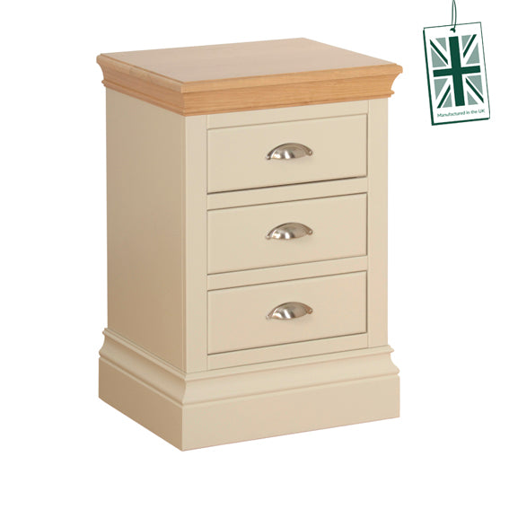 3 Draw Bedside Painted with Oak Top