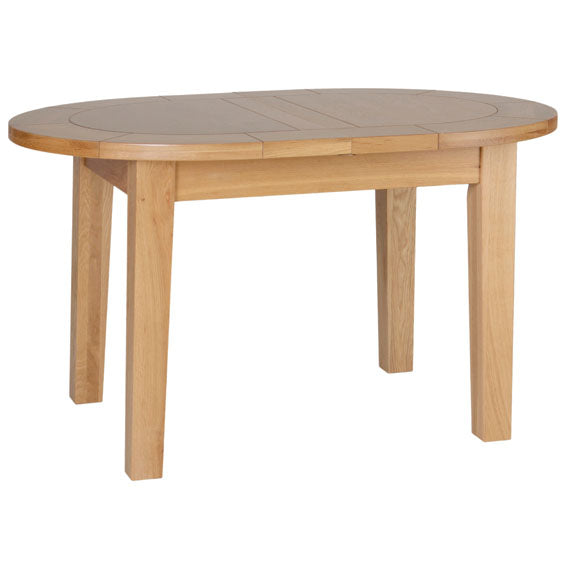 Contemporary Oak SMALL D END EXTENDING TABLE 1315mm