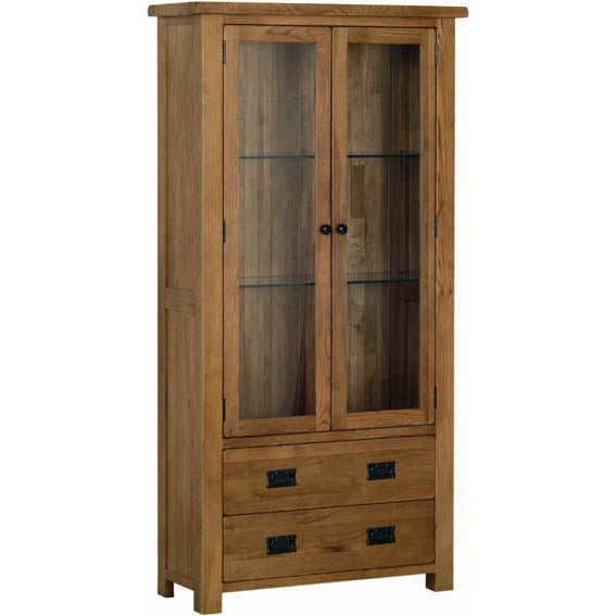 Rustic Oak DISPLAY CABINET