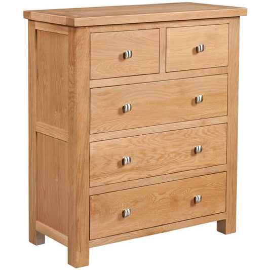 Drayton Oak 3 + 2 Chest - Bridgnorth Furniture