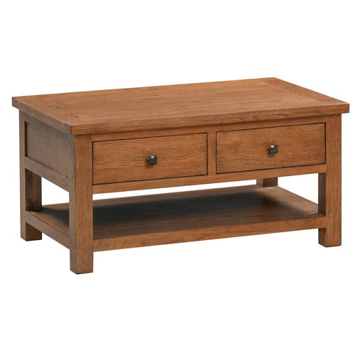 Drayton Rustic COFFEE TABLE WITH DRAWERS - Bridgnorth Furniture