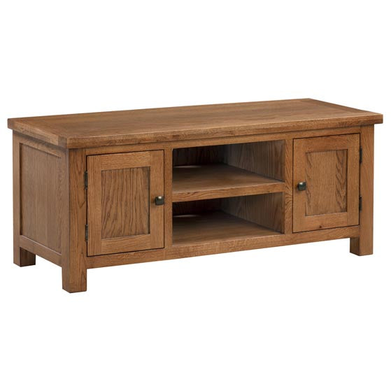 Drayton Rustic Oak Large TV Unit - Bridgnorth Furniture