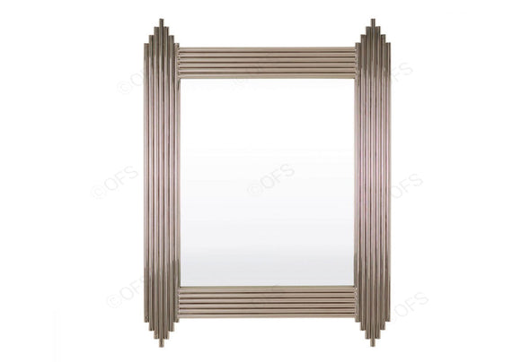 Rectangular Nickel Metal Wall Mirror